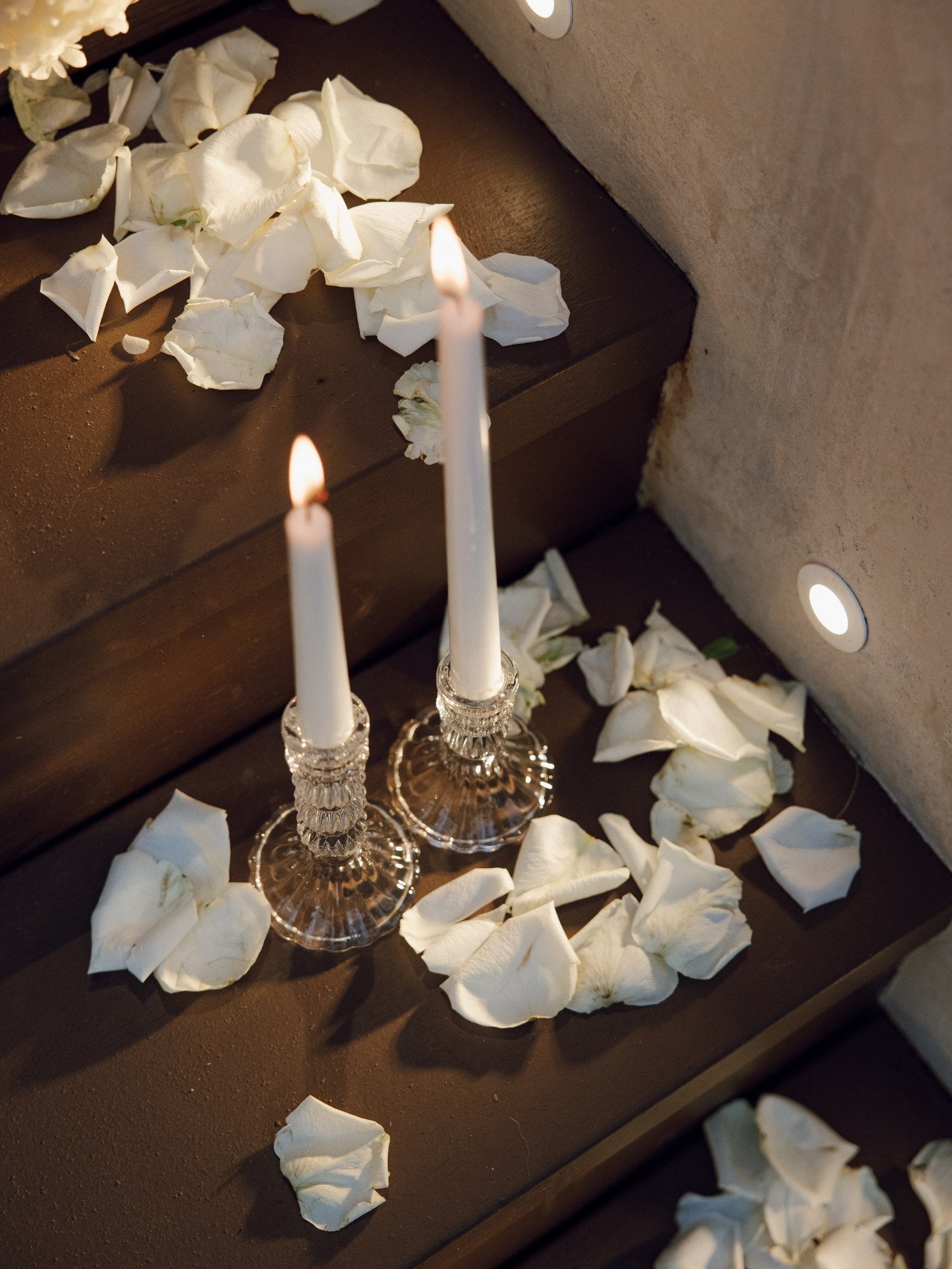 Vintage Glass Taper Candlestick Set of 3